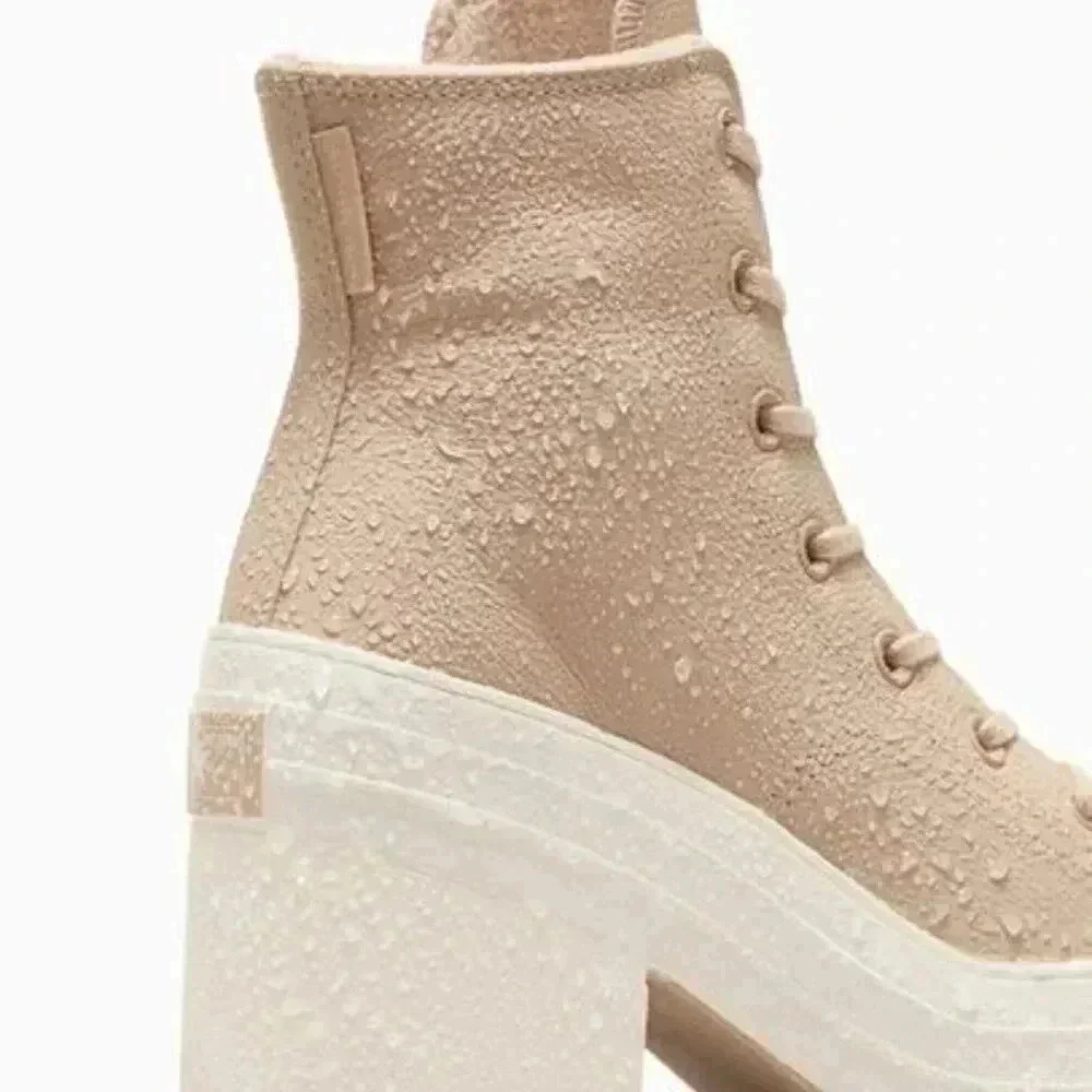 😍 NWT 😍 Converse Chuck 70 De Luxe Heel Weatherized Leather, Tan, Women's 8